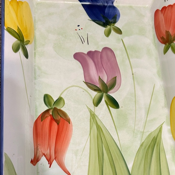 Large Serving Tray of HandPainted Tulips by 
Sole Di Toscana -Made in Italy - Picture 2 of 7